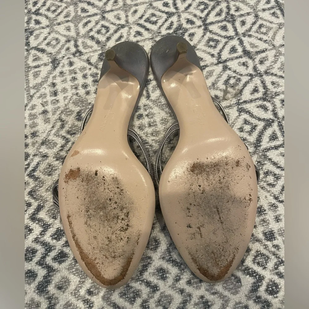 Salvatore Ferragamo Silver kitten Heels - Picture 6 of 7